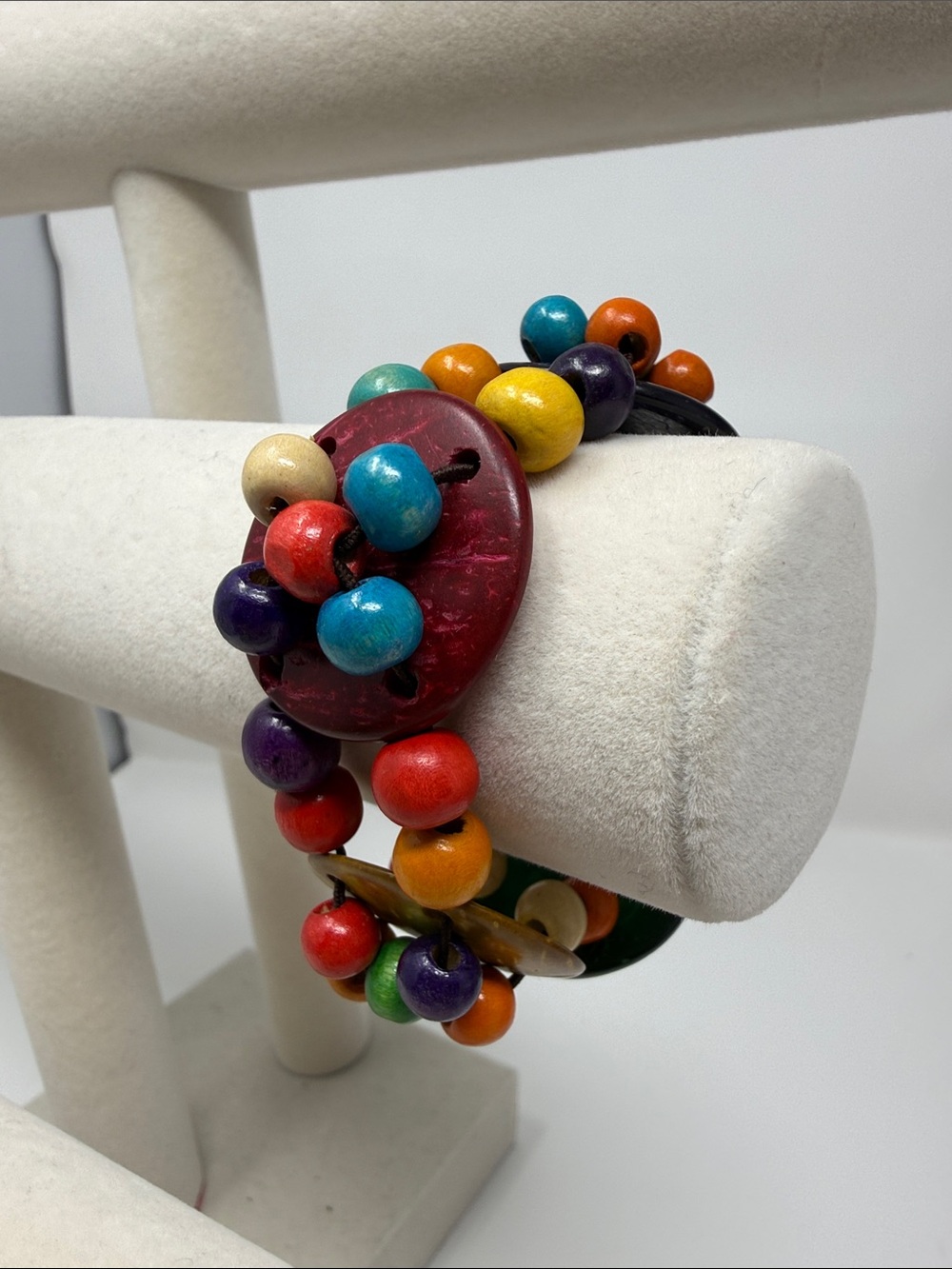 Women’s Coconut Shell & Wood Stretch Bracelet